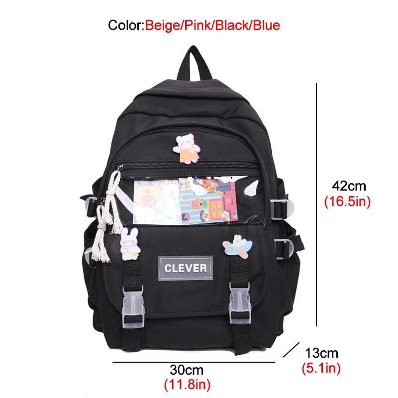 DCIMOR Neue Wasserdichte Nylon Frauen Rucksack Weibliche Multi-tasche Reisetasche transparent Tasche Schul Kawaii Mädchen der Mochila
