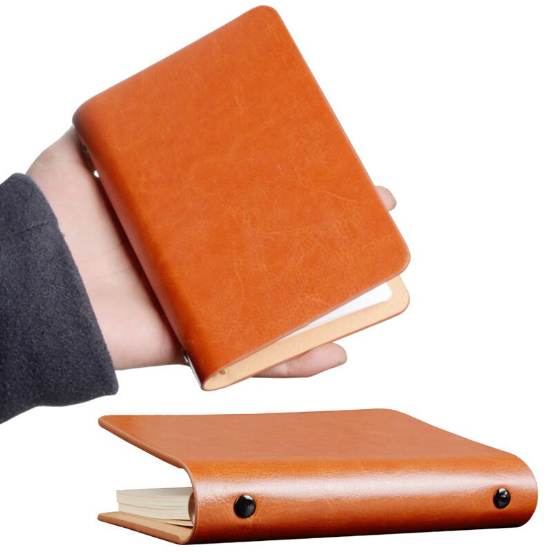 A7 Kleine Notebook Met Hard Retro Cover Leather Mini Pocket Boek Losse Notepad Briefpapier Notebooks Office Accessoires