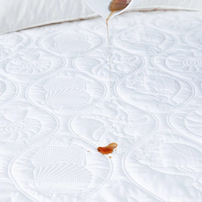 Effen Kleur Gewatteerde Reliëf Waterdichte Matrasbeschermer 160*200 Hoeslaken Stijl Cover Voor Matras Dikke Zachte Pad Voor bedden