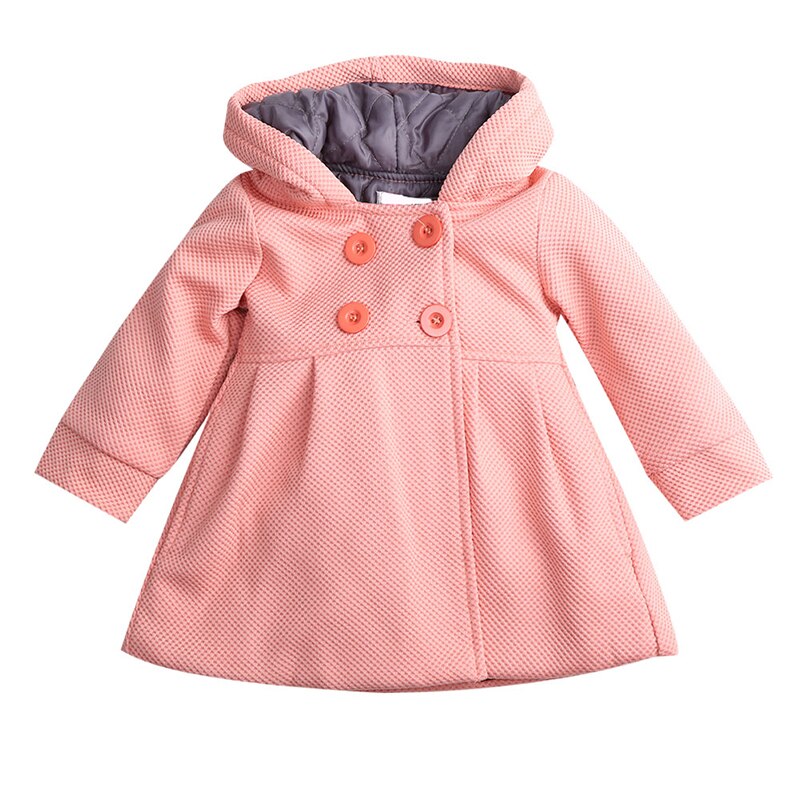 Crianças Roupas Casacos Meninas Crianças Com Capuz Zipper Hoodies Blusão Casaco Bebê Moda Infantil Para A Menina de Volta à Escola de Inverno: Dark Pink / 1 to 2 years