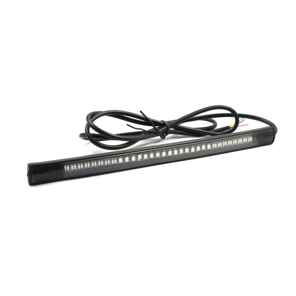 2 uds Universal LED Flexible tira de luces para motocicleta Accesorios Moto luz trasera LED Placa de luz de freno señal de