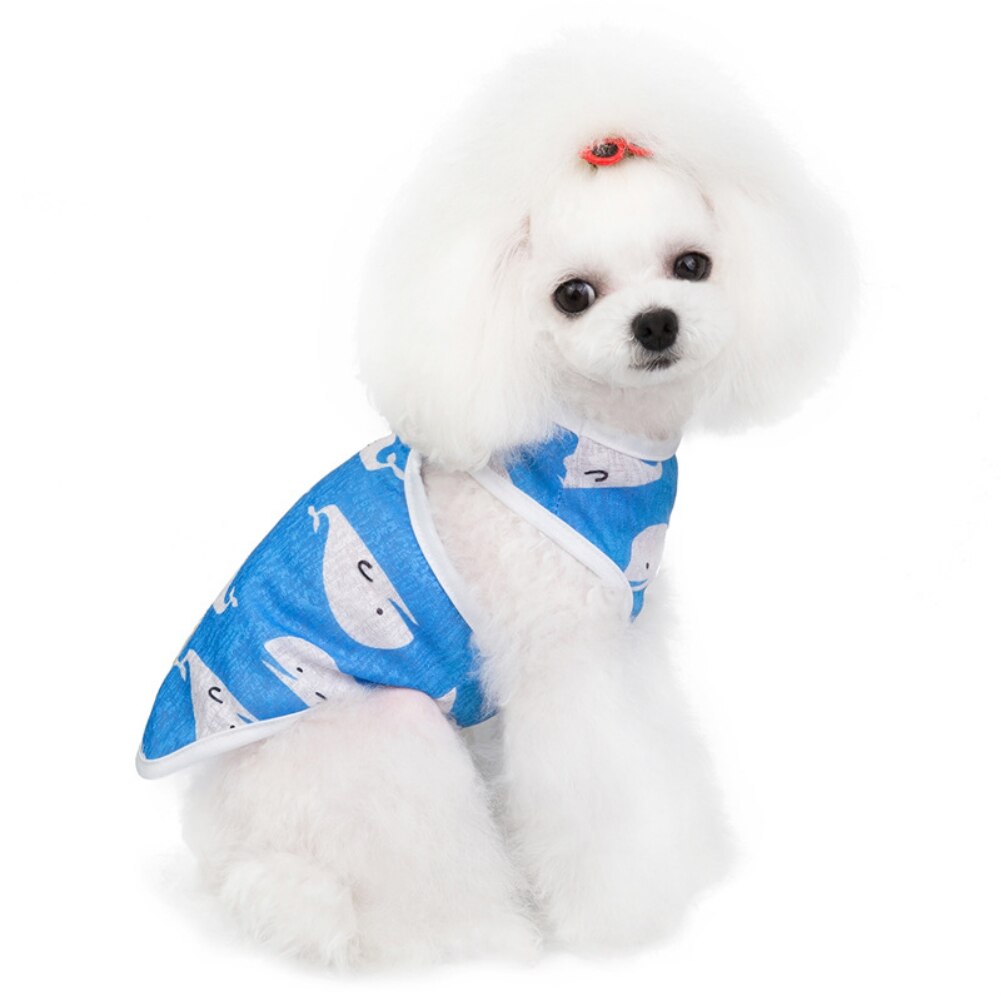 Letnia kamizelka chłodząca drukowanie delfinów odzież dla psów mała kamizelka dla psów koszulka letnia oddychająca odzież dla szczeniąt chihuahua