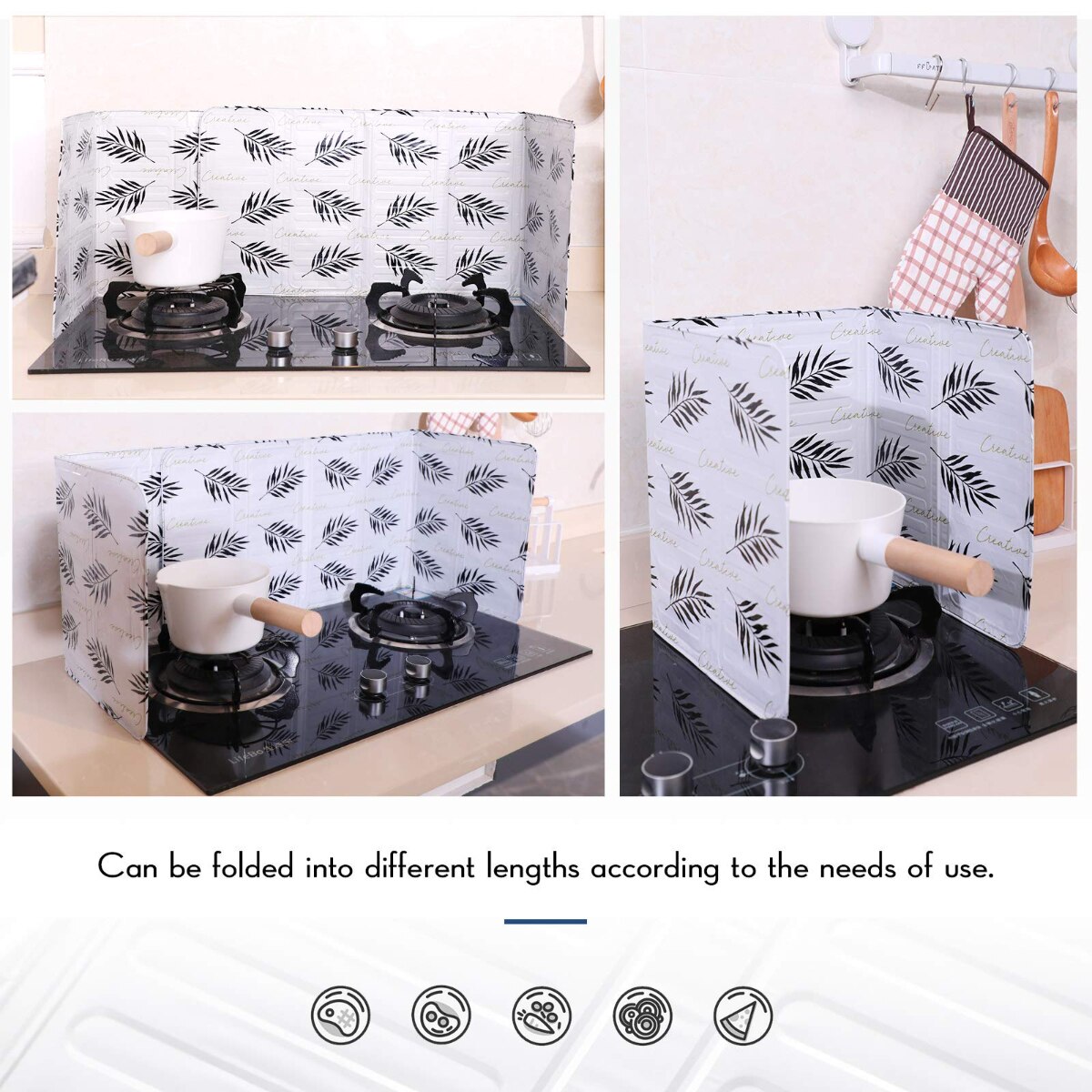 Protector antisalpicaduras de aceite, lámina de aluminio plegable, tablero a prueba de salpicaduras, deflector de grasa, pantallas de pared, utensilios de cocina, herramientas de cocina