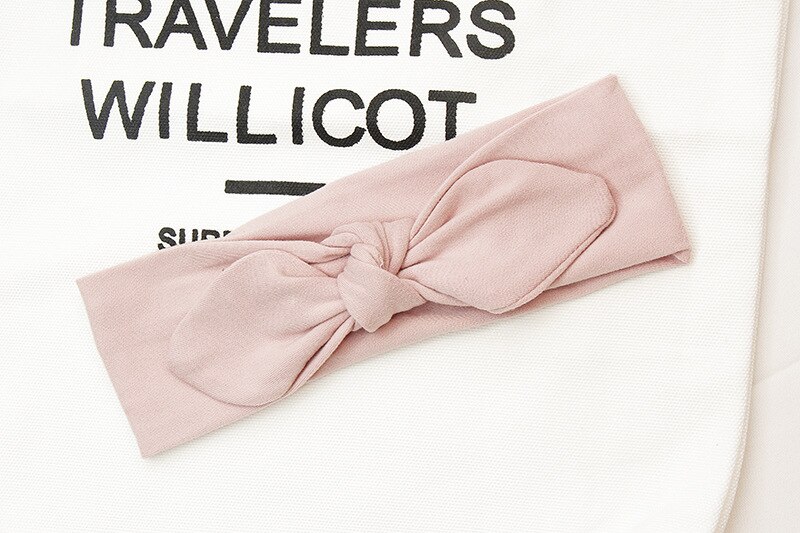 rabbit bunny ears baby girls kids bow headbands hair head bands accessories for children hair turban headwrap headdress: Pink