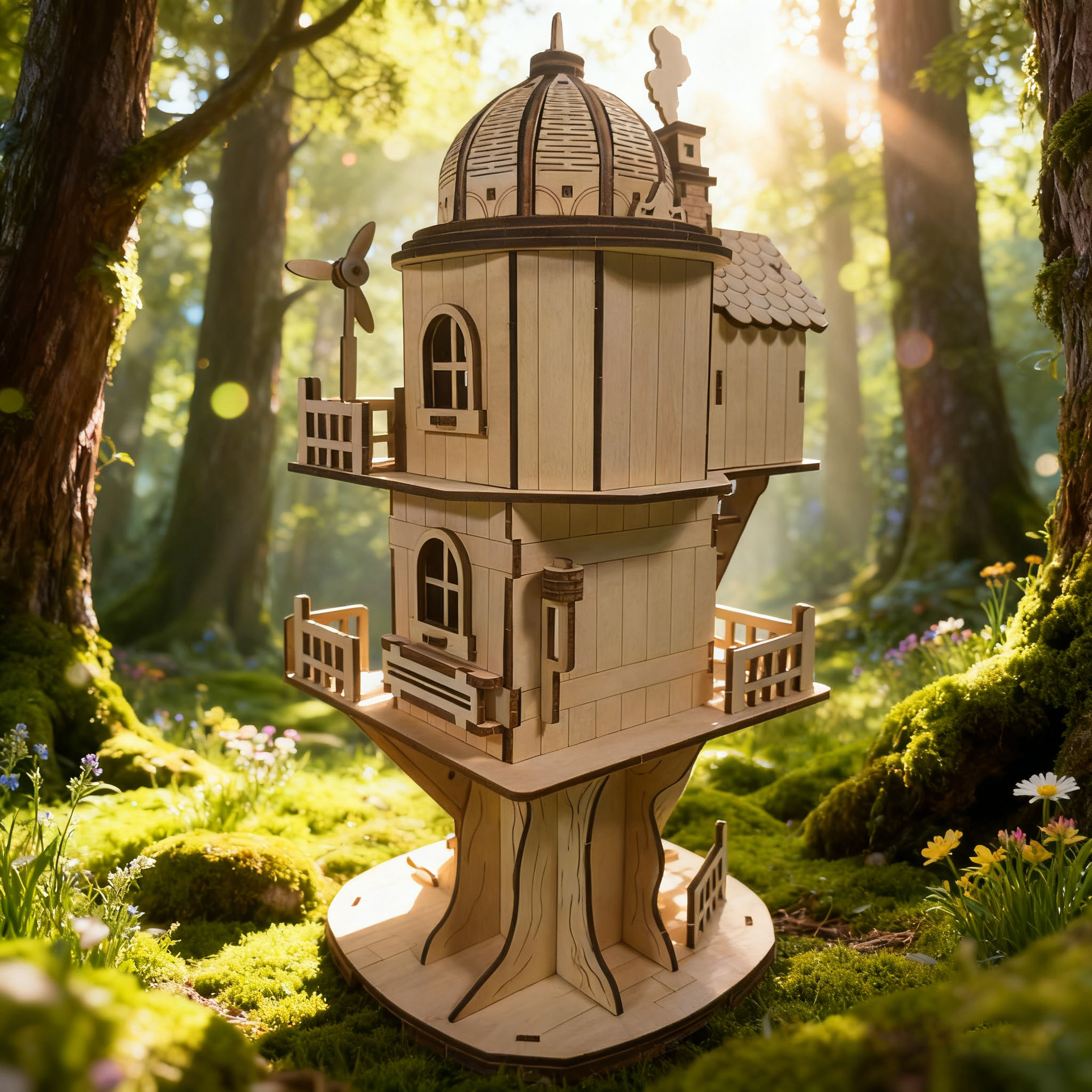 Wooden Treehouse 3D Puzzle Model DIY Construction Kit Treehouse Building Set Home Decor Handcrafted Model