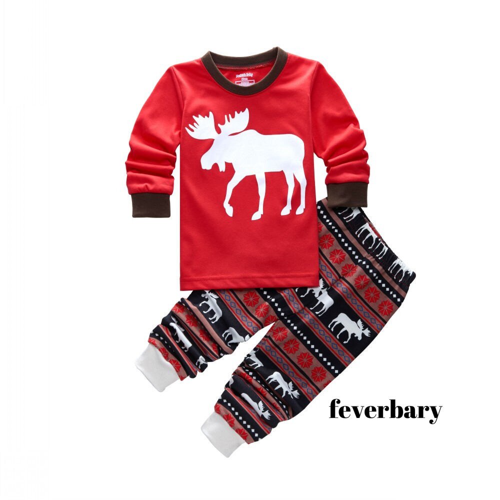 Familie jul matchende pyjamas sett voksne låve pyjamas bomull baby bukse nattøy jule familie matchende klær