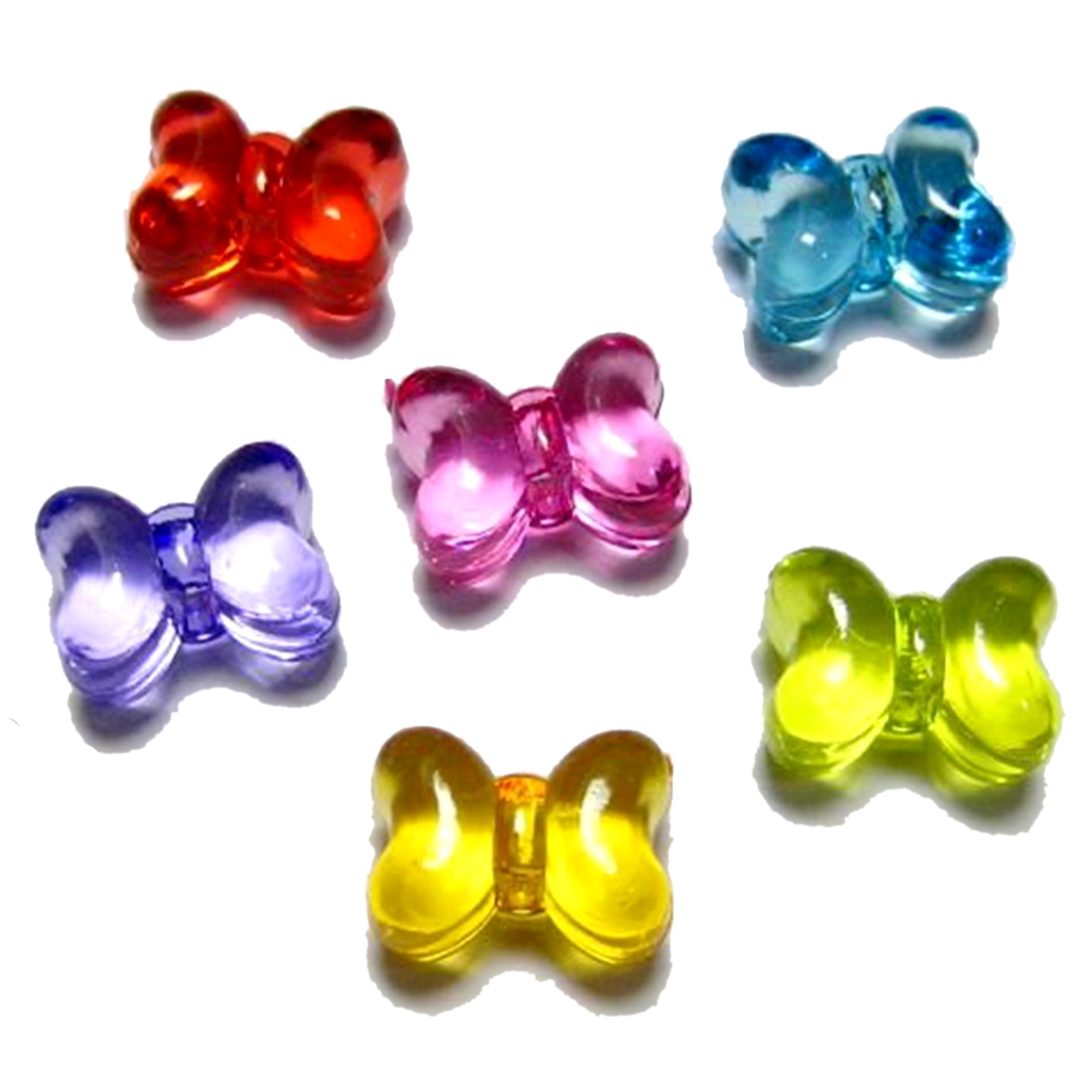 Craft Diy Gemengde Kleur Transparant Acryl Charm Kralen Diverse Vlinder Vorm