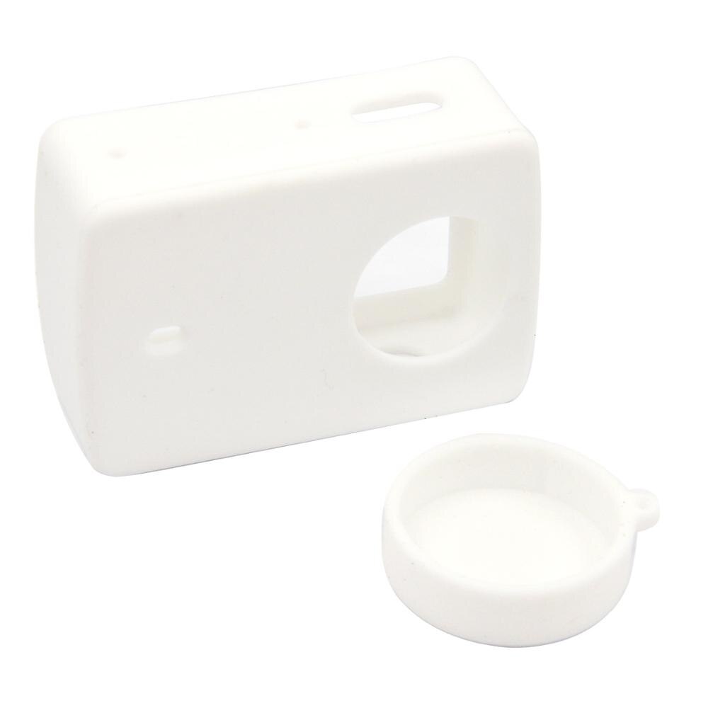 Housse de protection en Silicone Gosear coque de protection capuchon d'objectif en peau pour Xiaomi Yi 4 K XiaoYi 2 II Xiomi 4 K Gadget de caméra d'action: white