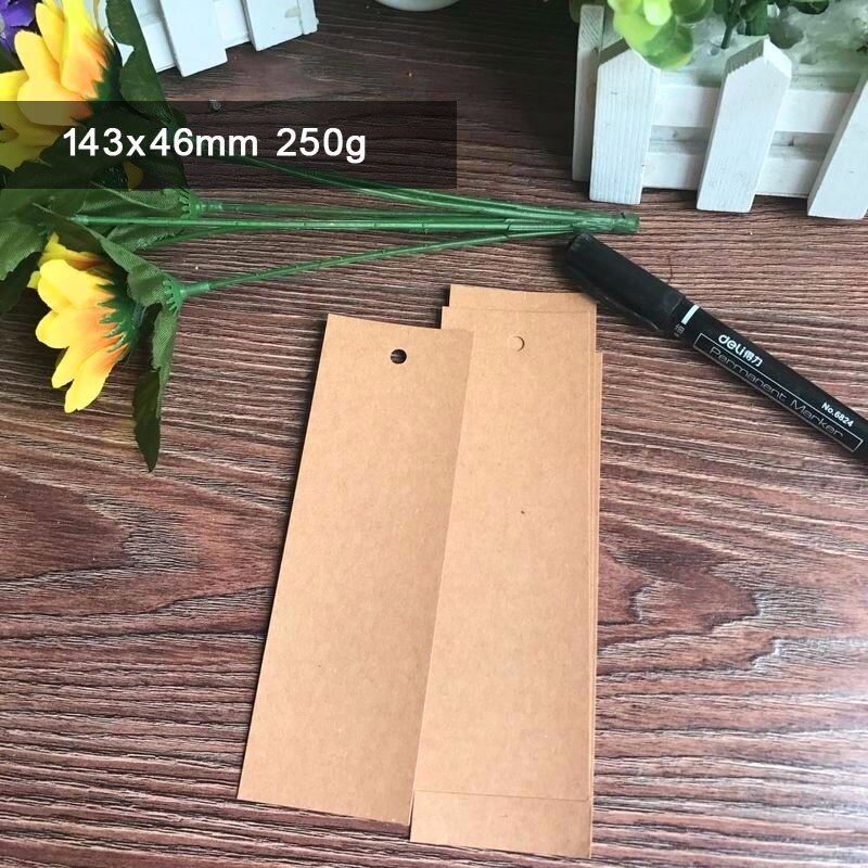 100pcs Blank Kraft Paper Card DIY Bookmark card Black White Cards-250g/300g optional: Kraft 250g