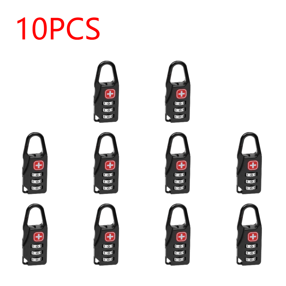 Outdoor Backpack Handbag Zipper Lock Anti Theft Portable Mini Combination Code Number Lock for Travel Backpack Accessories: Beige