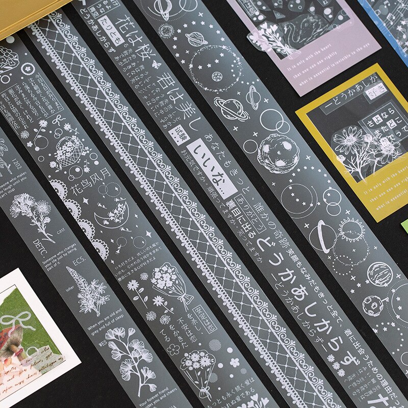 Ruban adhésif transparent en dentelle d'étoile pour animaux de compagnie, ruban adhésif pour étiquette autocollante pour Scrapbooking et bricolage