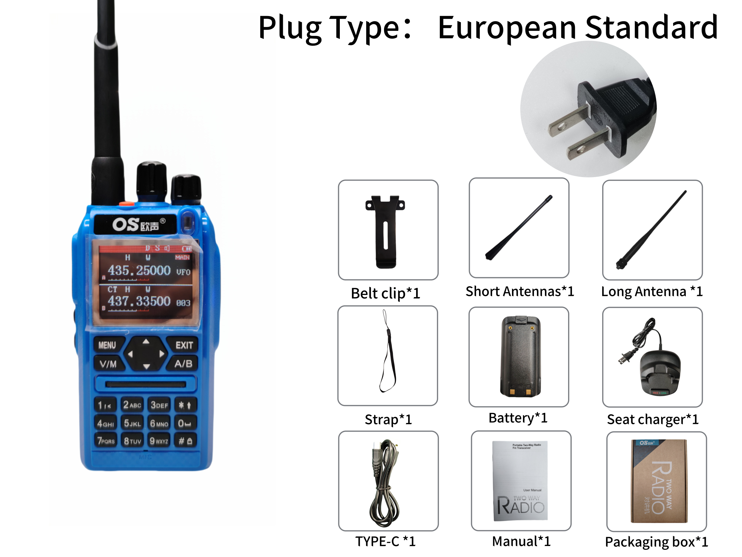 OS-DMR Brand Factory Two Way Radio Passed CE FCC UHF VHF Full Band Roger DTMF OS-8900UV Long Range Communication Radios: PURPLE