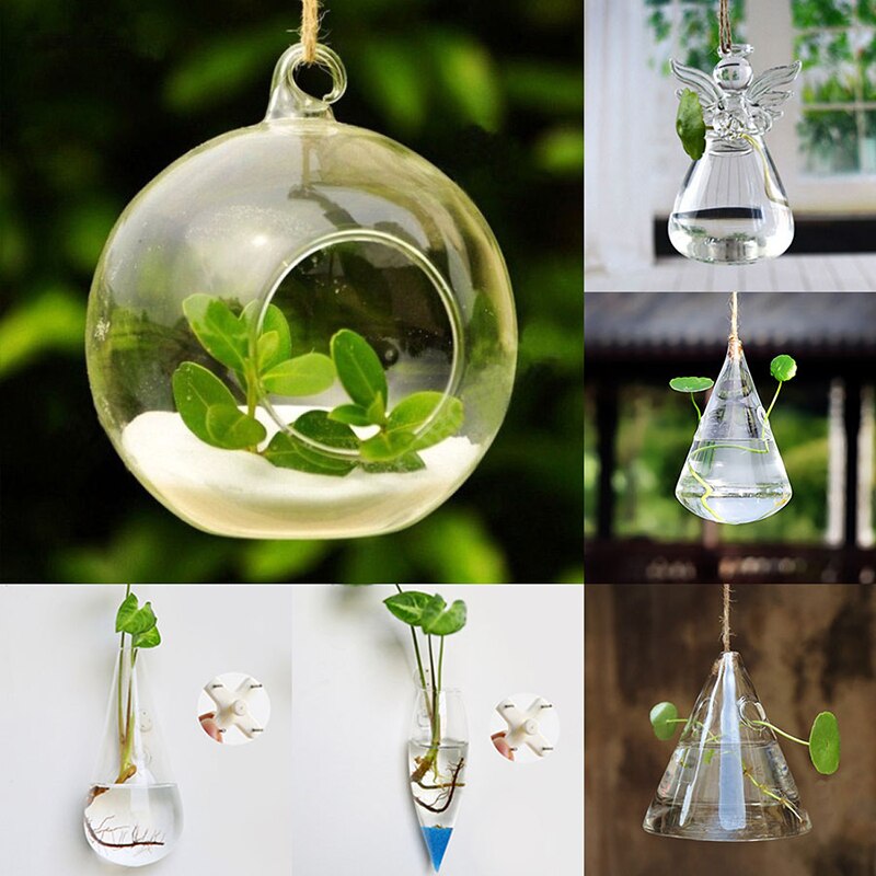 Hem och kontor upphängning kultur vas växt blomma dekorativ kolumn transparent glas vägghängande vas