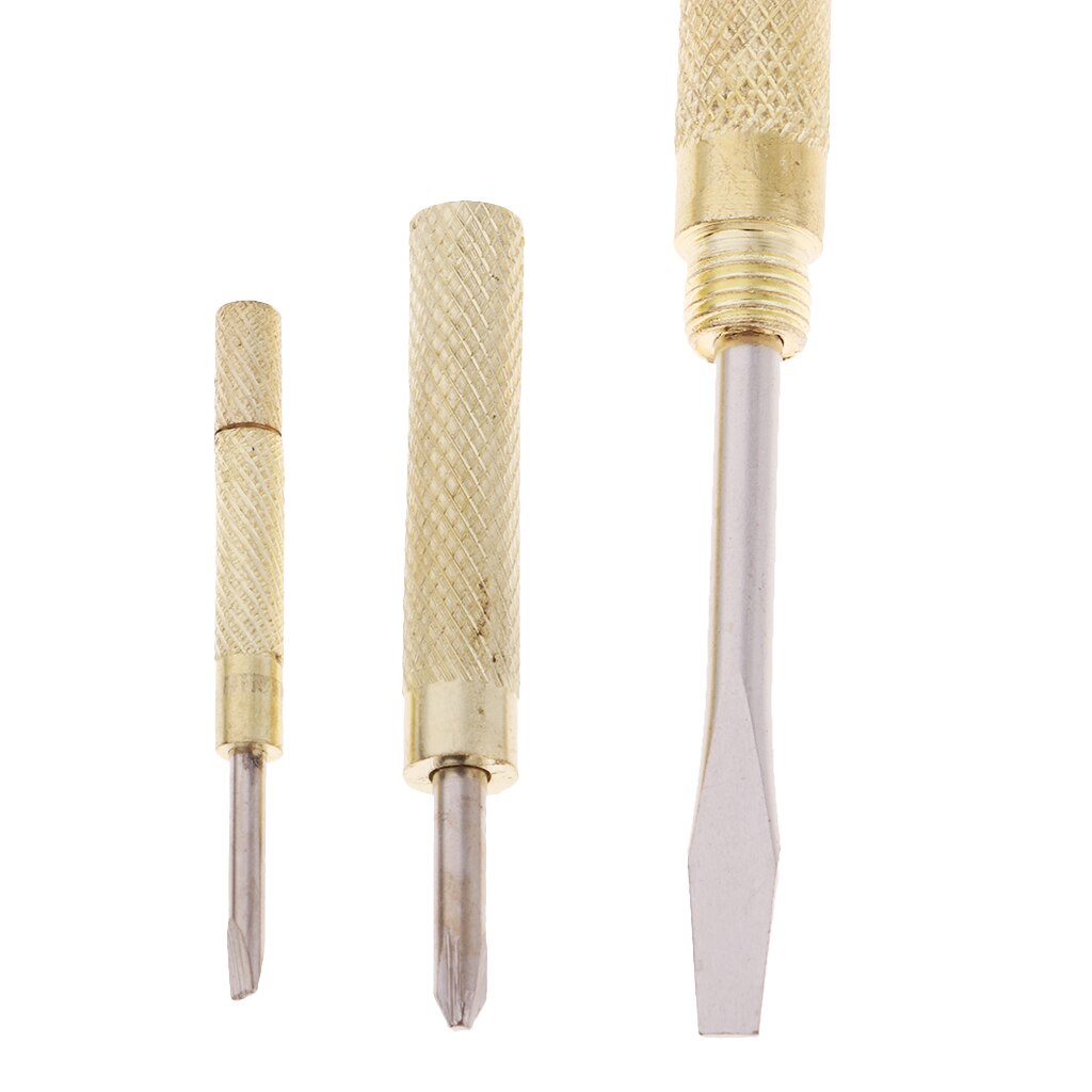 Small Full Metal Brass Hammer Portable Multi Tool - 3Pcs Screwdriver Inside