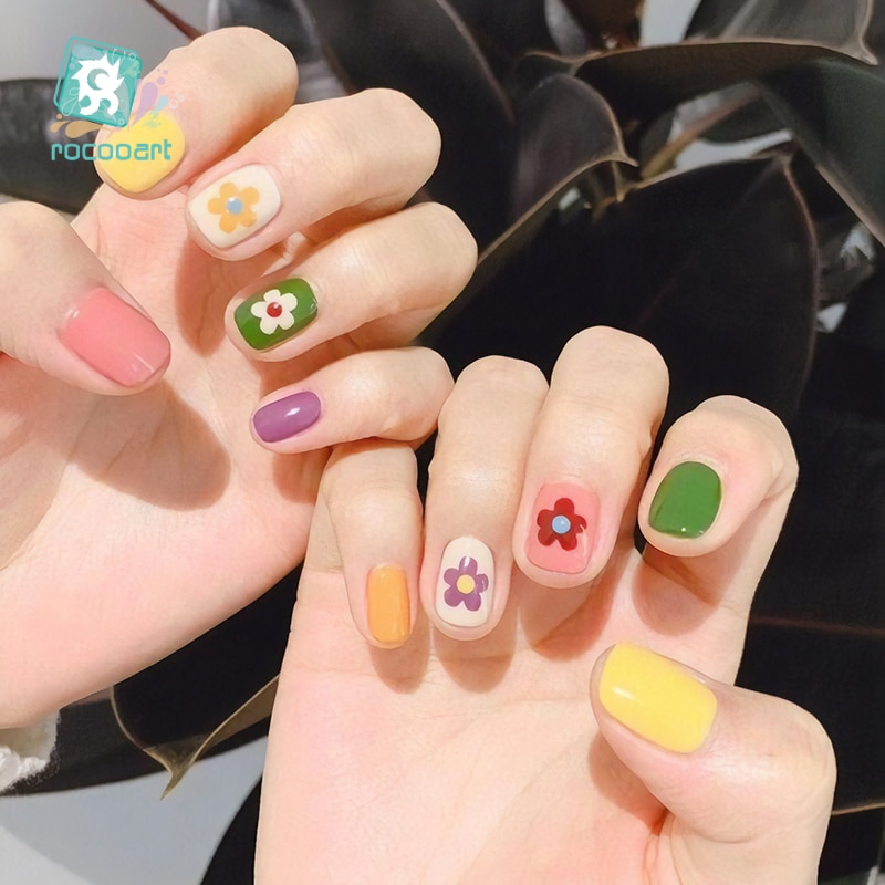 1 stuk zelfklevende nagelstickers uit de hyuna-serie met eipatroon, nageltips, 3d manicurestickers, nageldecoratietools in regenboogkleuren.
