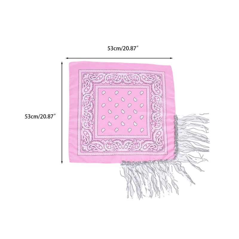 Cowgirl Bandanas Sequin Women Bachelorette Bandanas Tassel Trim Head Scarf Cowgirl Fringe Bandanas Neckerchief Bandanas