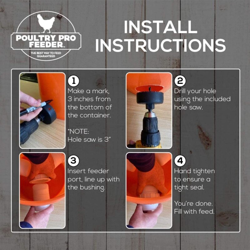 K5DC podajnik dla drobiu karmnik dla drobiu DIY Port powaga karmić zestaw łatwa instalacja DIY