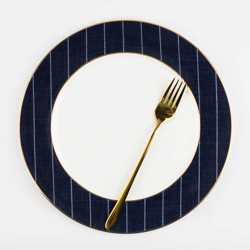 Blue dinner plate bone china dessert plate for steak kitchenware