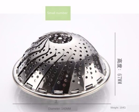 Plat pliant vapeur inox alimentaire vapeur panier maille légumes cuiseur vapeur extensible Pannen outil de cuisine: S