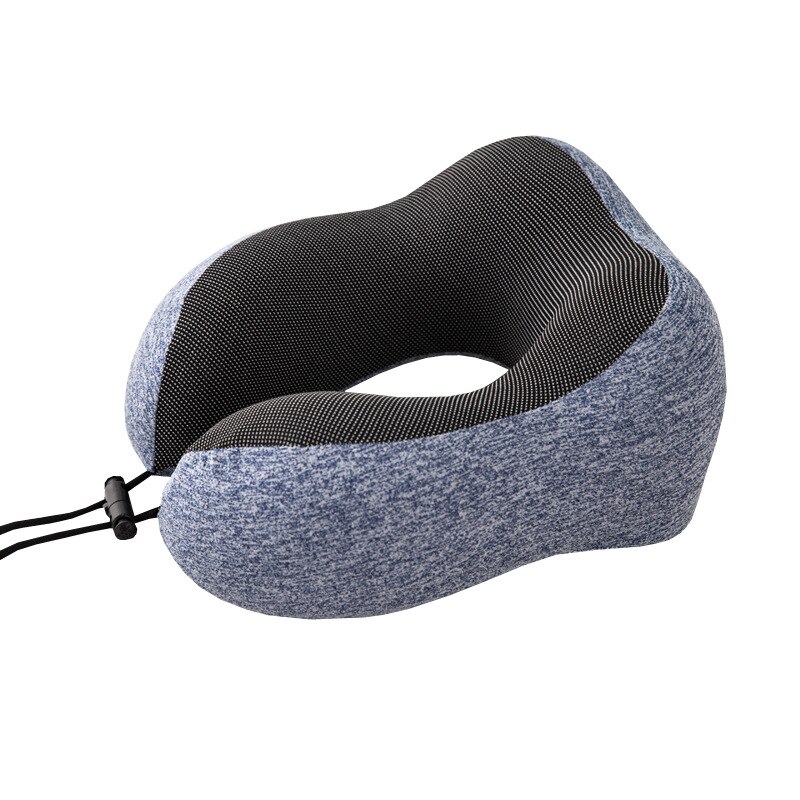 memory foam neck pillow massage cushion travel vacation car seat rest: blue