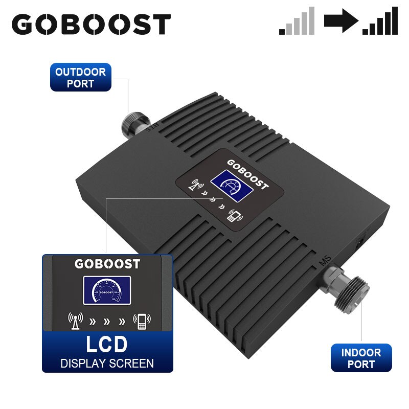 Goboost lcs display amplificador 2g única faixa impulsionador gsm 900 mhz celular celular mini repetidor de tamanho