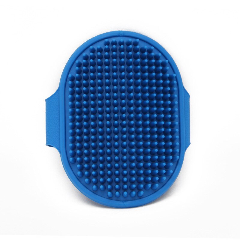 Haustier Hund Katze Schlecht Pinsel Tragbare Handheld Haustier Pinsel Kamm Gummi Massieren Handschuh Haar Pelz Pflege haustier dusche hund pinsel: Blau