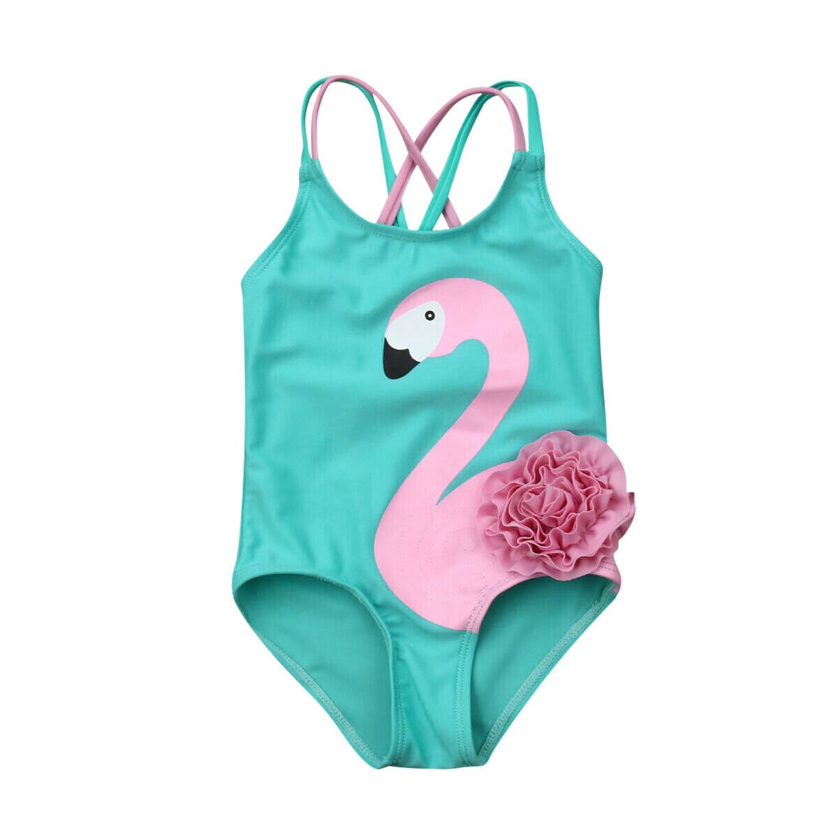 Toddler kid baby piger flamingo bikini badetøj badedragt strand badedragt 6m-5t