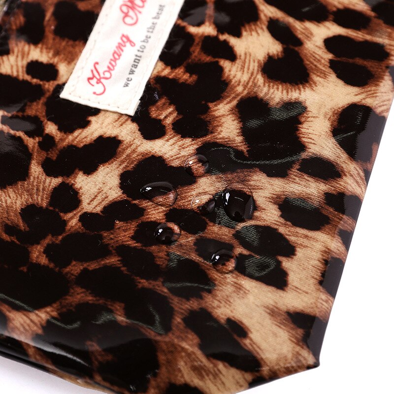 Women Make Up Bags Leopard Cotton Zipper Cosmetic Cases Girls Clutch Bag Lady Pouch Storage Item Organizer Waterproof