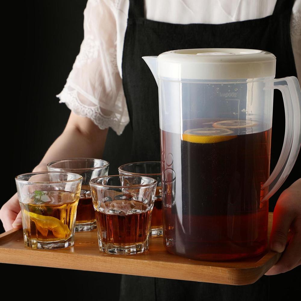 2000ml Plastic Juice Water Bottle Jug Drinkware Large Capacity Bottles Pot Heat Resistant Water Pitcher Household Items Kettle