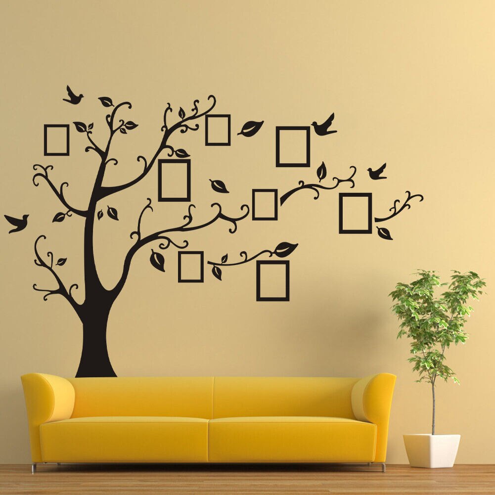 Grote 70*120 cm/55 * 110in DIY Familie Foto 3D Muurstickers Boom Voor Woonkamer Liefde vinyl Stickers Wall Art Slaapkamer Home Decor