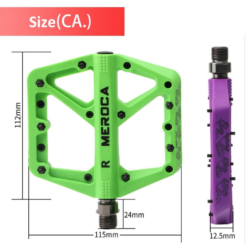MEROCA MTB Pedal Seal bearing Platform pedals Nylon 9/16" Universal pedal Ultralight Non-slip Mountain Bike Parts 1Pair