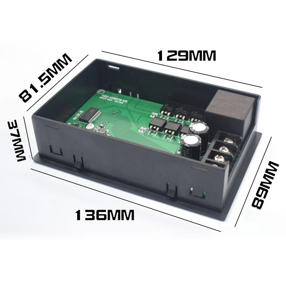 DC Motor Speed Controller LCD Smart Digital Display 0~100% adjustable 60A PWM Timing Reversible Remote control12-48V Black