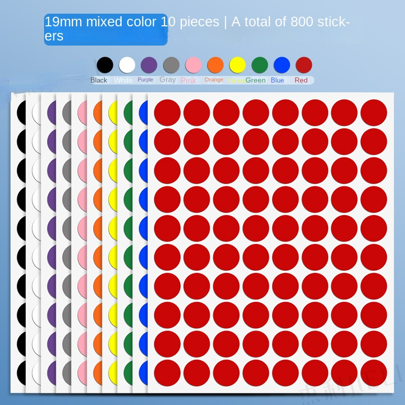 10 Sheet Colored Dot Stickers Round Color Coding Labels Polka Circle Dot Label Sticker for Office,Classroom Party Decoration: Burgundy