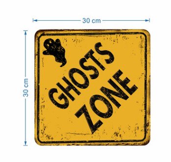 Halloween Warning Sign Sticker Party Horror Decoration Self-adhesive Wall Sticker: A