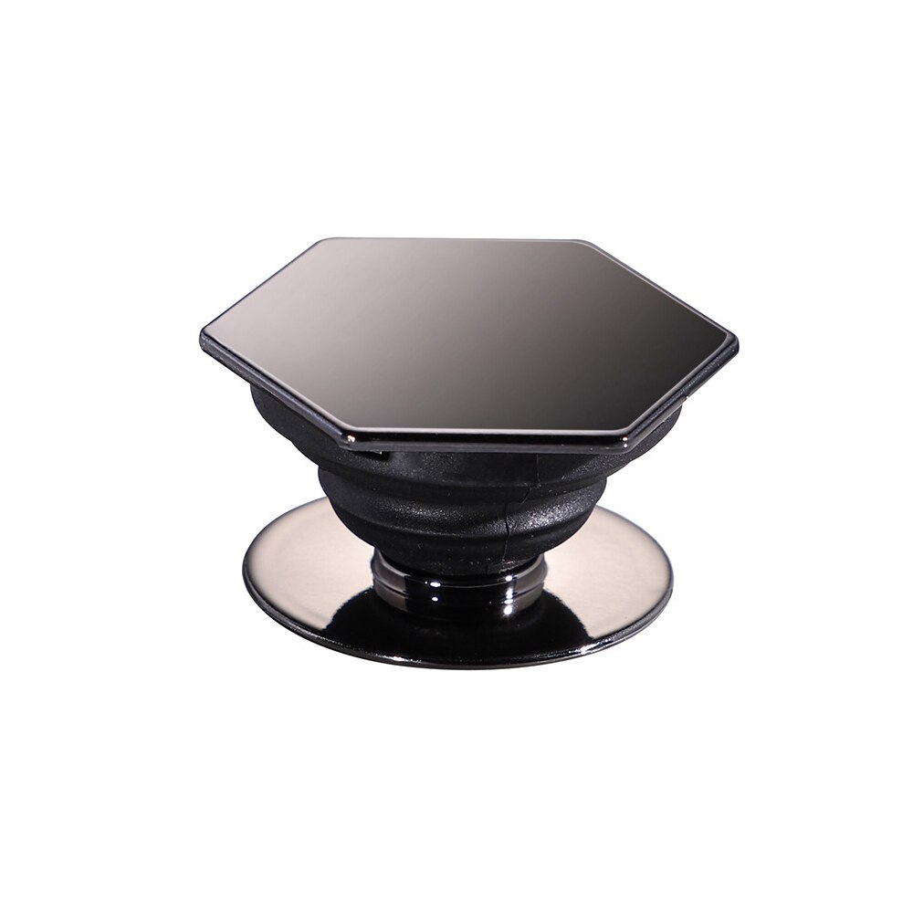 Plating Pocketsocket Support Finger Grip Holder Stand for IPhone X Samsung Huawei Pocket Socket Air Bag Cell Phone Bracket Mount: Black
