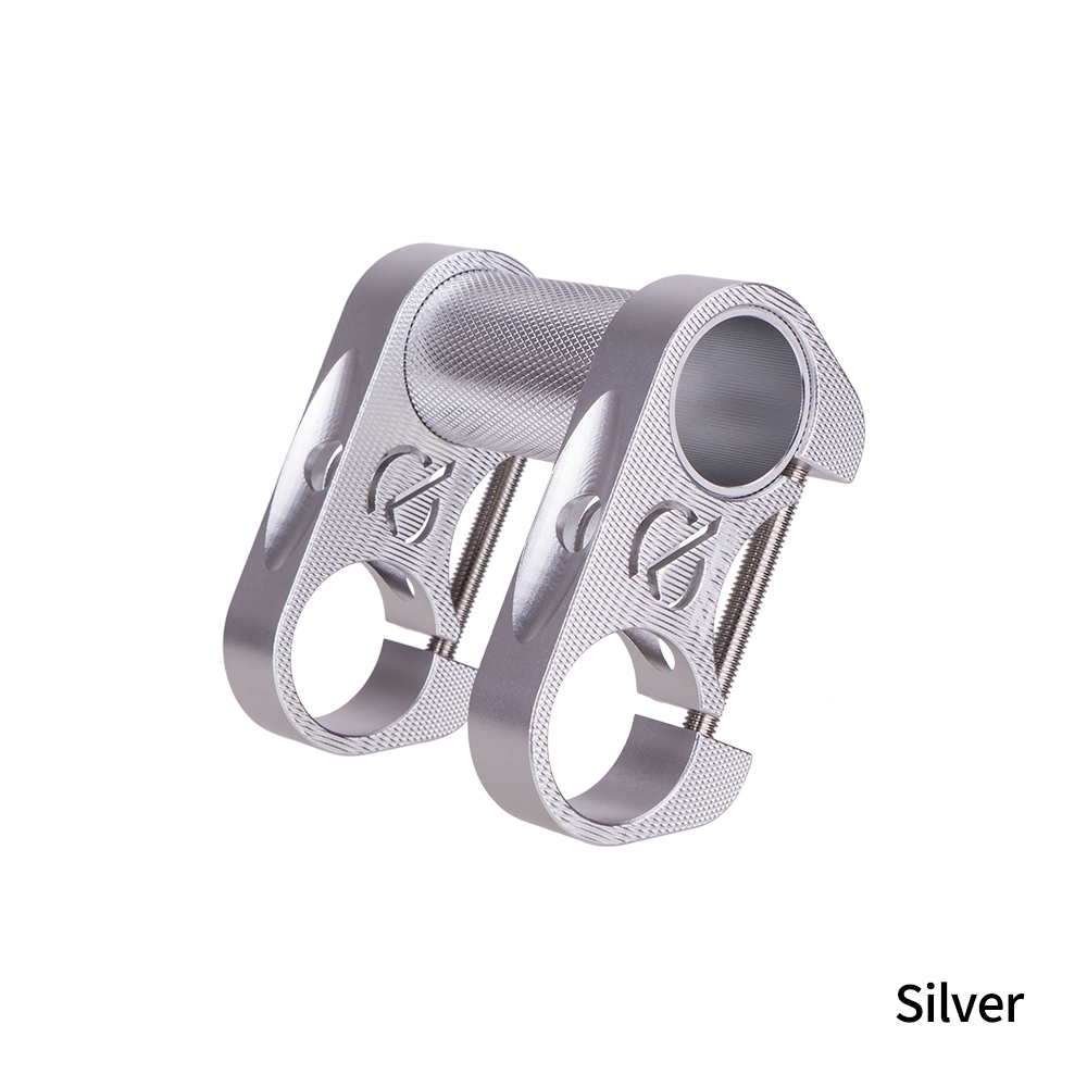 Aluminum Folding Bike Extended Stem Ultralight 25.4mm handlebar Extension 45mm Out front stem Adjustable Riser: Silver