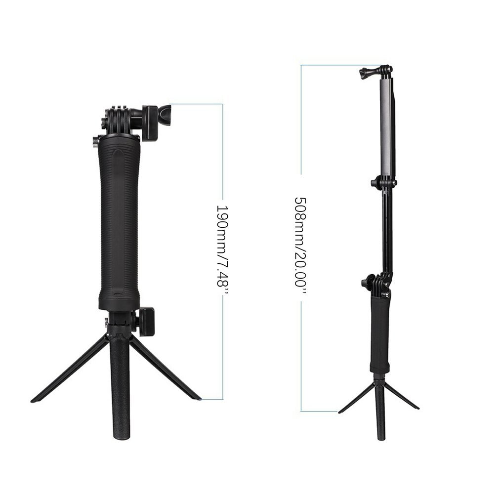 3 Way Grip Waterproof Monopod Selfie Stick Tripod Stand for GoPro Hero 7 6 5 4 Session for Go Pro Accessory