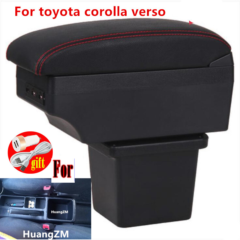 For toyota corolla verso Armrest box central Store content box with USB interface