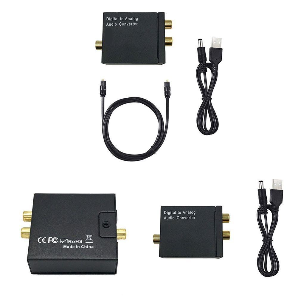 Optical Digital Stereo Audio SPDIF Toslink Coaxial To Analog 2*RCA DAC Converter Amplifier Decoder Adapte Jack Signal W4Z6