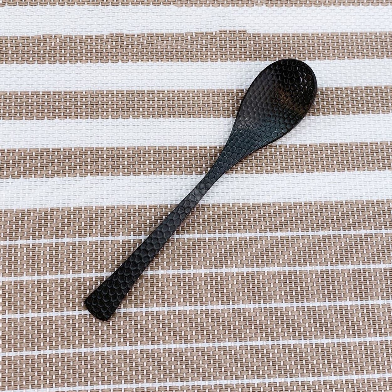 Volledige Gehamerd Zwart Servies 304 Rvs Luxe Bestek Set Steak Mes Theelepels Vorken Voor Thuis Keukengerei: Coffee Spoon