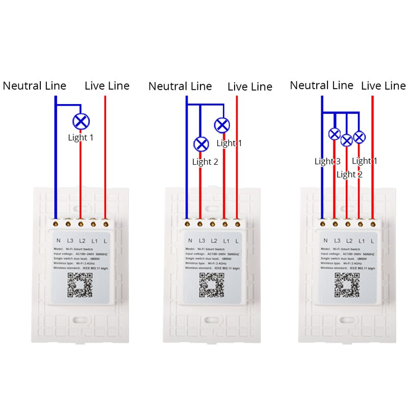 Wifi Smart Wall Touch Switch US Standard 1 Gang Black Glass Panel APP Remote Control for Smart Life