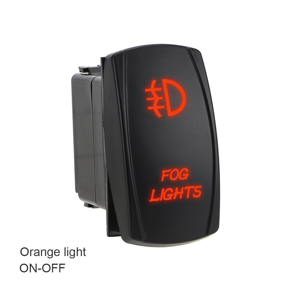 Forauto bil instrumentbræt knapstik 5 pin oplyst on-off led vippekontakt tåge lysafbryder bil modifikation: Orange