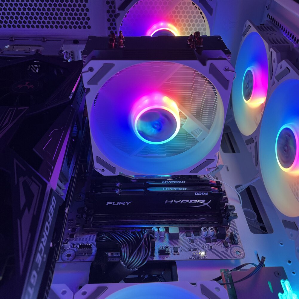 CPU Cooler Ventilador 120mm RGB ARGB Cooling Fan Ventilateur For Intel LGA 1151 1155 1200 1366 X79 X99 AM3 AM4 Radiator