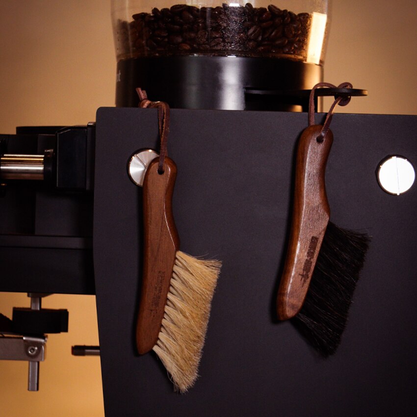 Koffie Borstel Walnoot Handvat Koffiemolen Machine Borstel Paard Haar Houten Stofborstel Cleaning Tools Voor Barista