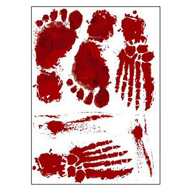 Halloween Horror Decoration Wall Stickers Blooding Handprint Foot Bloody Fingerprint Wallpaper Window Bedroom Decors Cool: 3