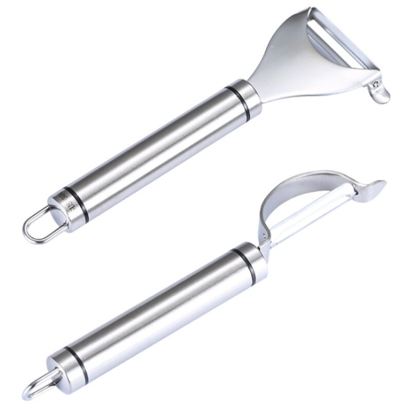 2 stuks roestvrijstalen dunschiller, fruit- en groentesnijder, aardappel-meloenrasp, multifunctionele dunschiller, keukengadgets: Default Title