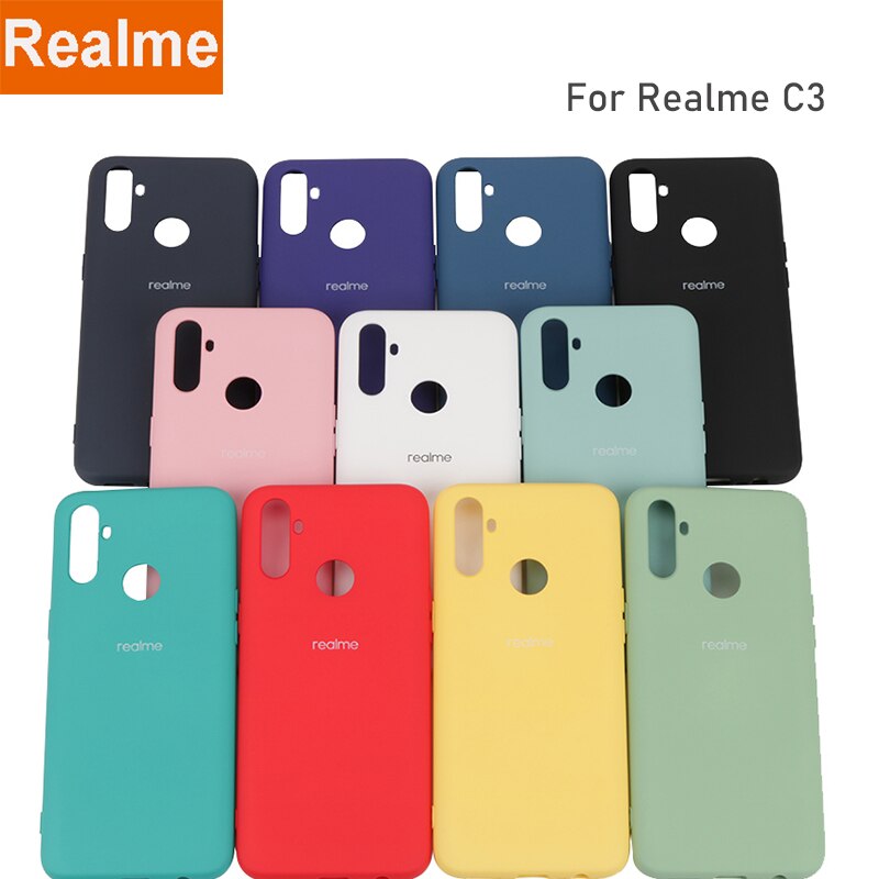 Original Realme C3 Flüssigkeit Silikon Telefon Fall Realme C3 Kamera Schutz Für Realme C3 Glatte Touch Fall