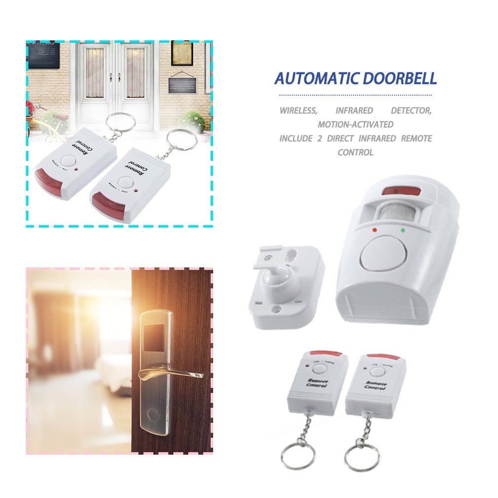 Wireless Remote Controlled Mini Alarm with IR Infrared Motion Sensor Detector & 105dB Loud Siren For Home Security Anti-Theft