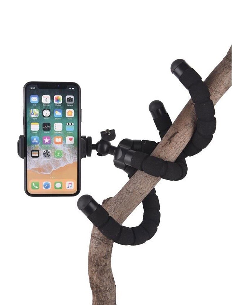 Fleksibel svamp blæksprutte mini stativ med bluetooth fjernbetjening lukker til smartphone mini kamera stativ telefonholder klip stativ