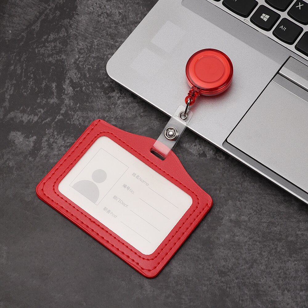 1PC wizytowniki do pracy ze stopu aluminium wizytowniki do pracy plakietka identyfikacyjna uchwyt smyczy Hot Vertical Metal ID pokrowiec biznesowy: Type2-red